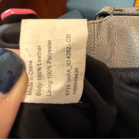 Elliott Lucca Gray Leather Tote Bag - Picture 9 of 10